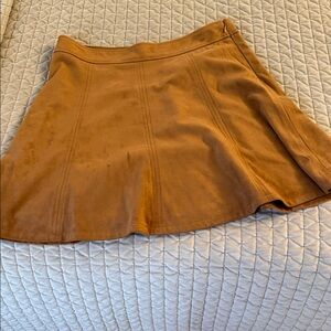 LOFT A-Line Skirt in Rich Brown suede